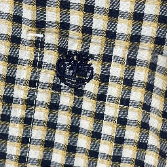 Mens Timberland Sz  Large Yellow,Tan,Black Plaid Long Sleeve Button Down Shirt - Picture 5 of 10